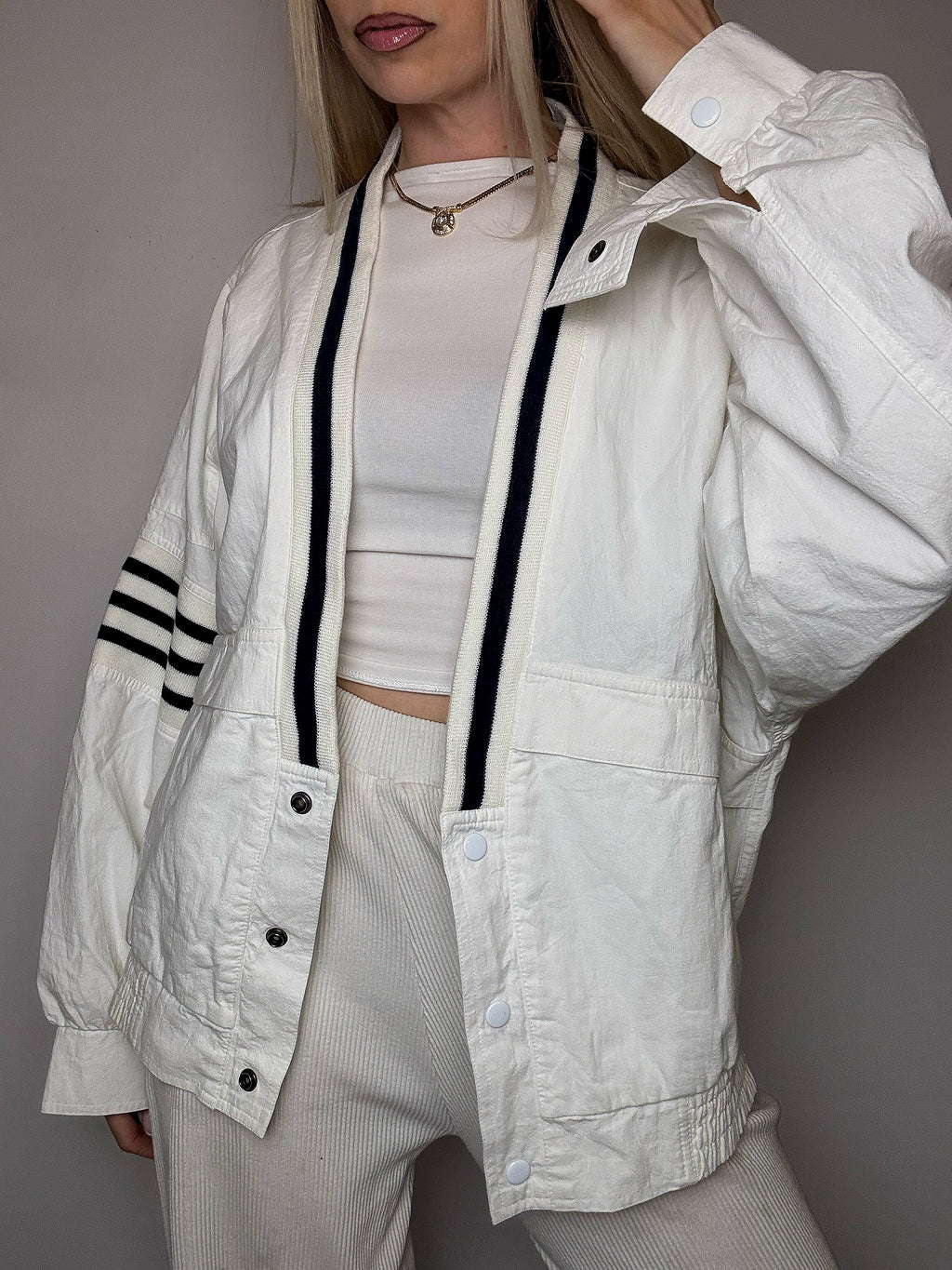 White cotton jacket LE COQ SPORTIF XL vintage