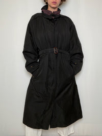 Trench noir & bordeaux L/XL doublé vintage