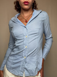 Chemise fitté bleue Benetton XS vintage