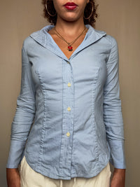 Chemise fitté bleue Benetton XS vintage