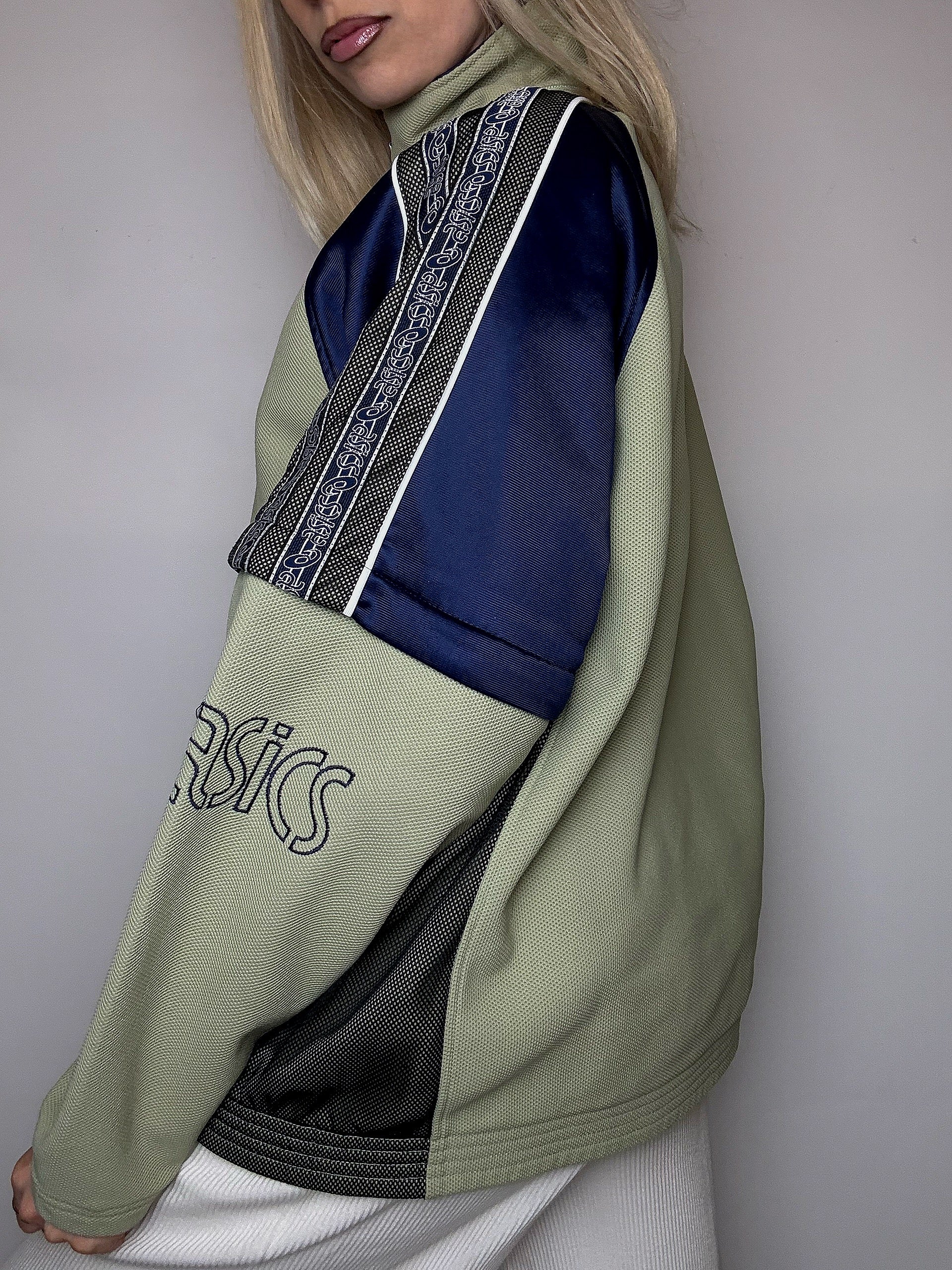 Jacket de sport kaki ASICS M vintage