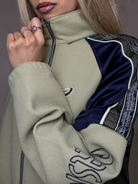 Jacket de sport kaki ASICS M vintage