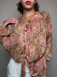 Top ouvert imprimé M vintage