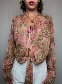 Top ouvert imprimé M vintage