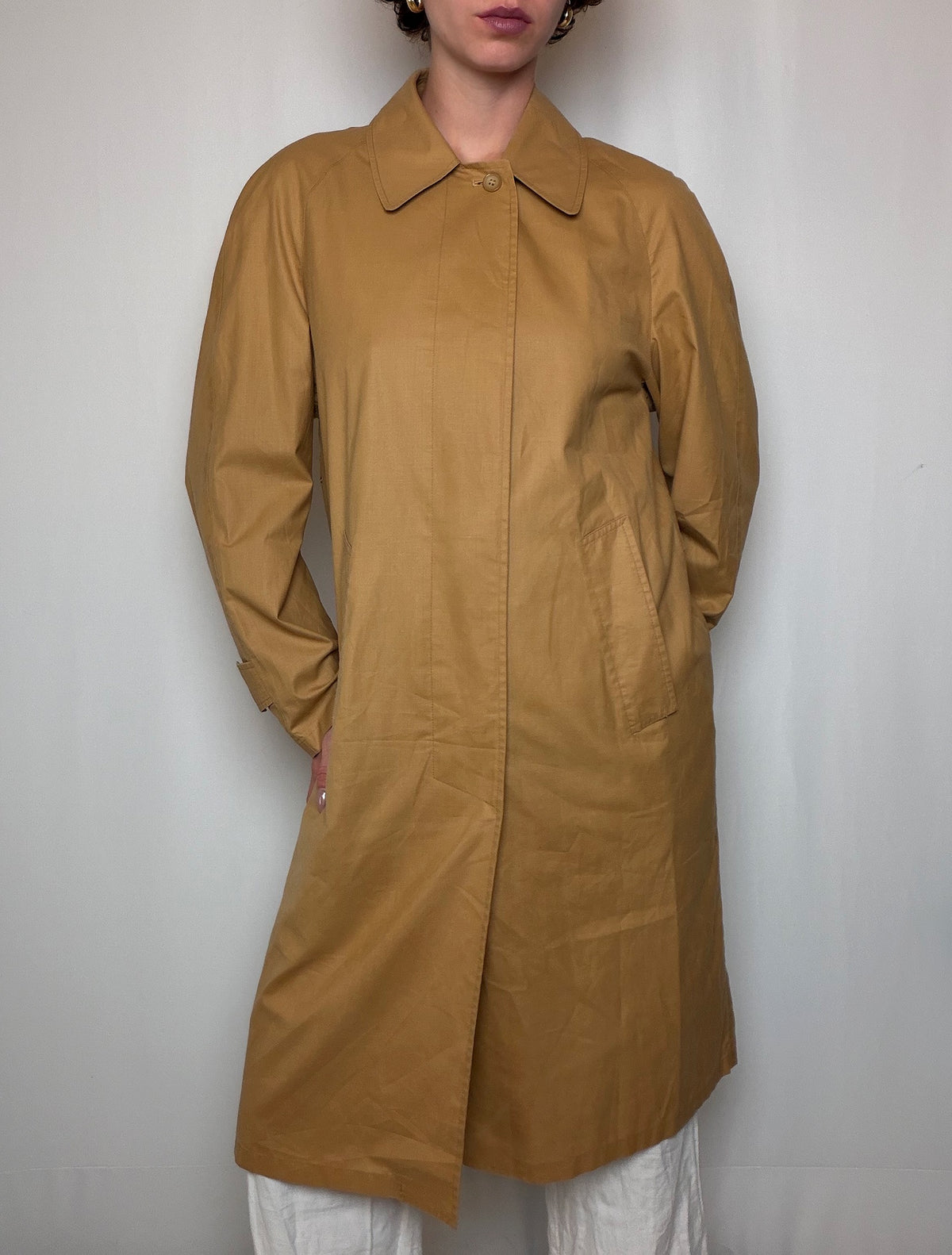 Trench long beige camel M vintage