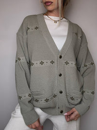 XL Vintage Strickmuster Strickjacke