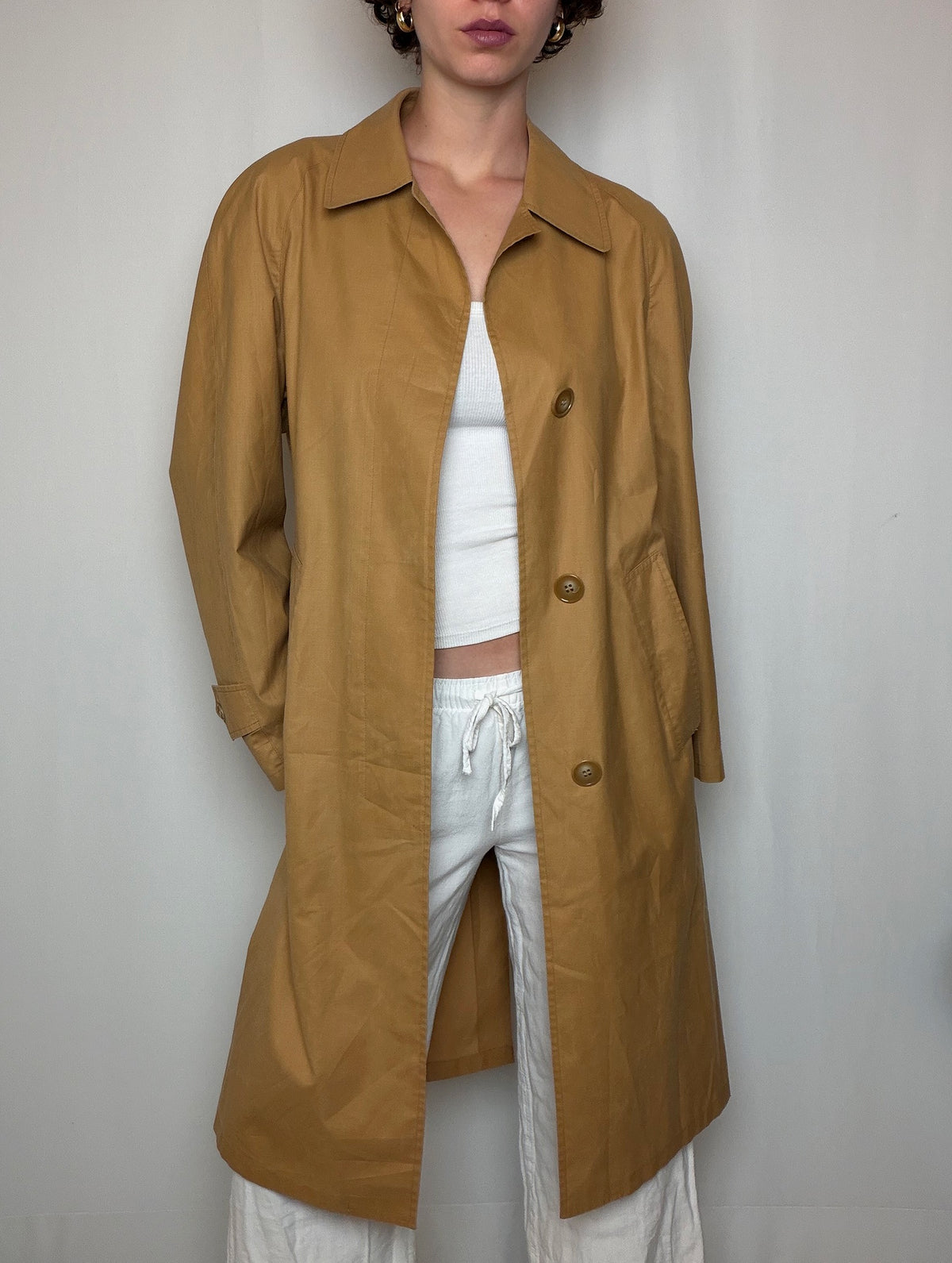 Trench long beige camel M vintage