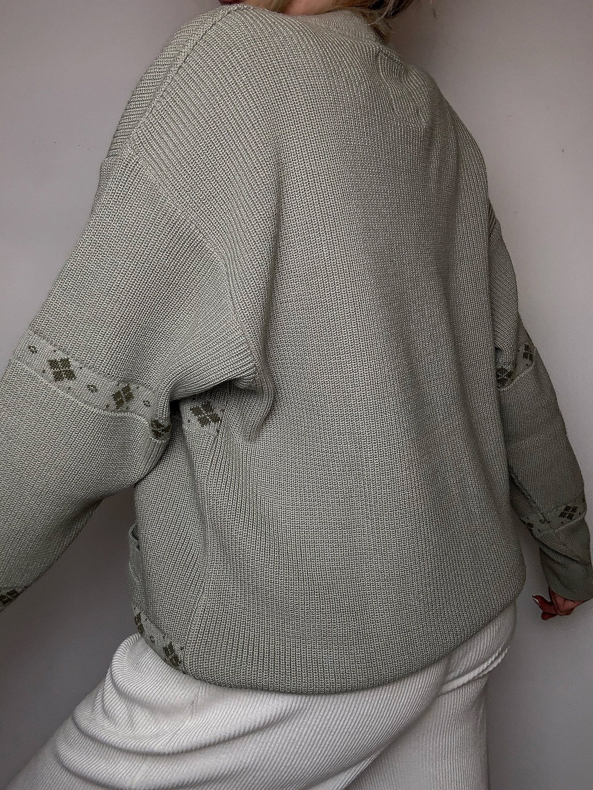 XL Vintage Strickmuster Strickjacke