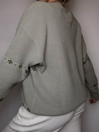 XL Vintage Strickmuster Strickjacke