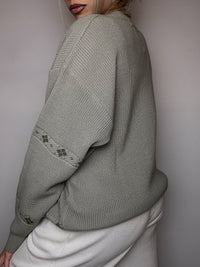 XL Vintage Strickmuster Strickjacke