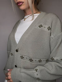 XL Vintage Strickmuster Strickjacke