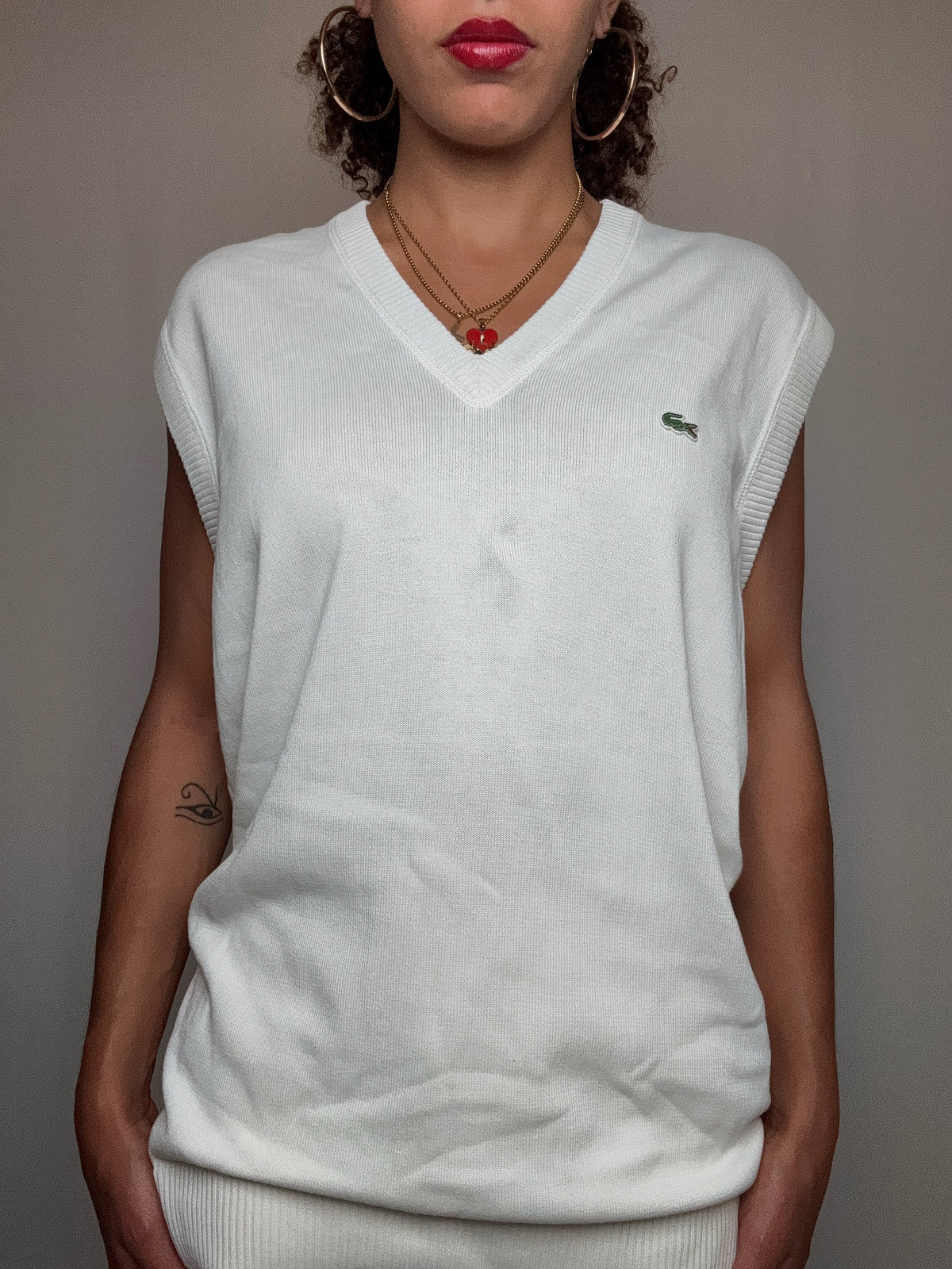 Gilet blanc Lacoste L/XL vintage