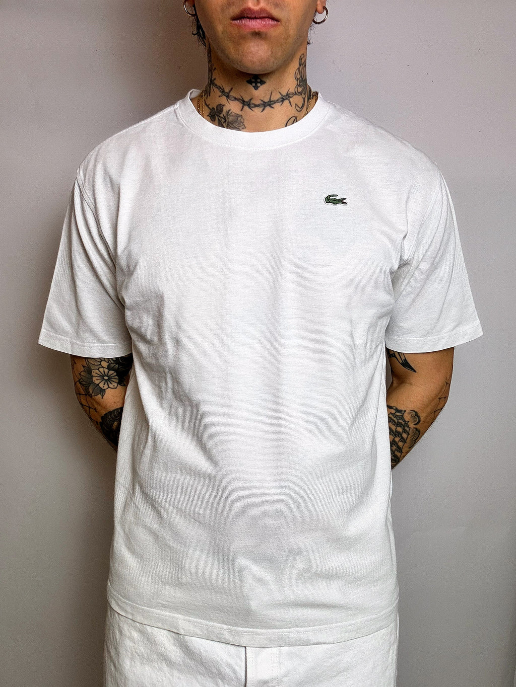 LACOSTE L/XL vintage pink t-shirt style polo shirt