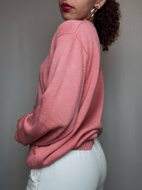 Pull d'été rose saumon Lacoste XL vintage