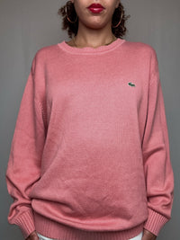 Pull d'été rose saumon Lacoste XL vintage