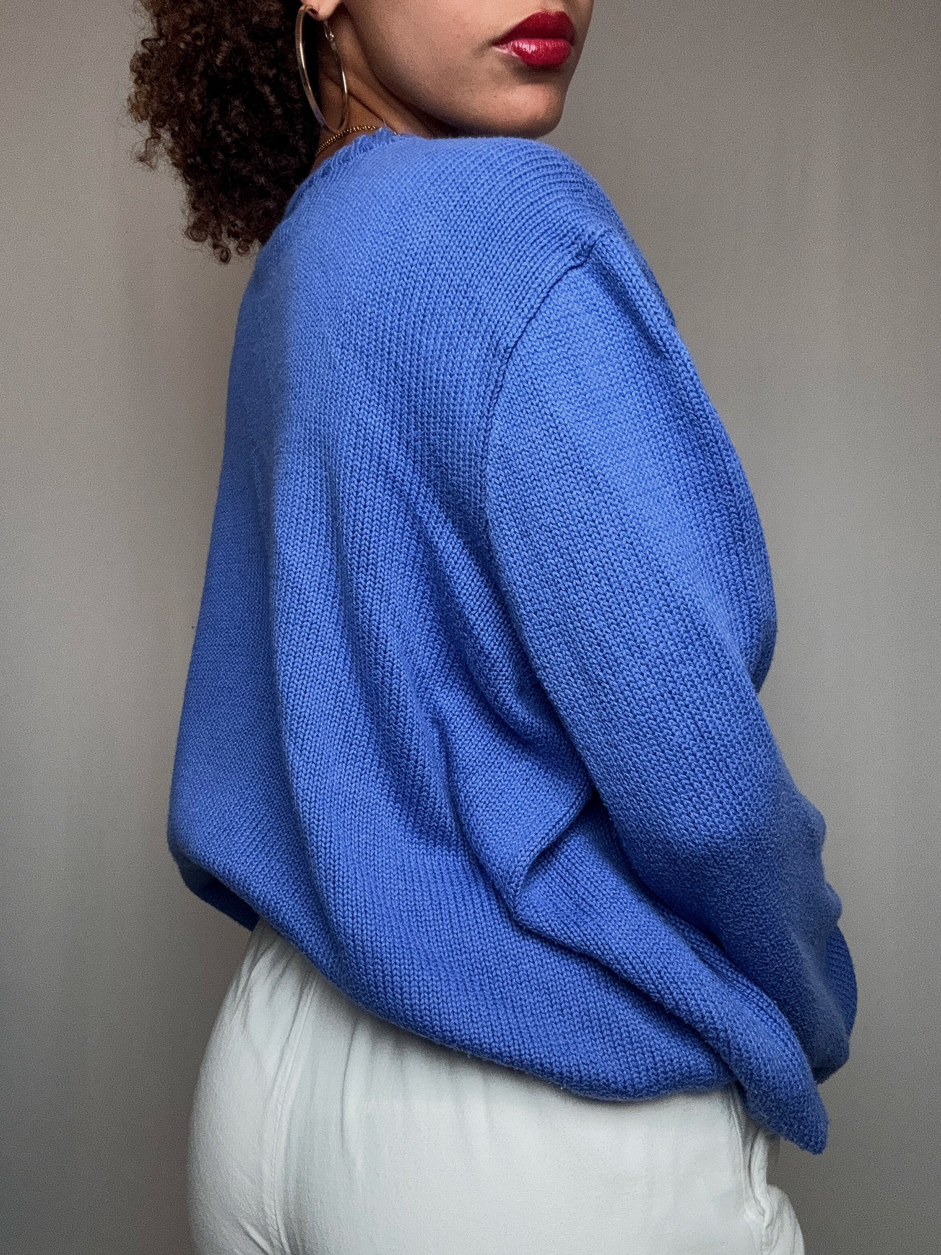 Pull d'été bleu Ralph Lauren L vintage