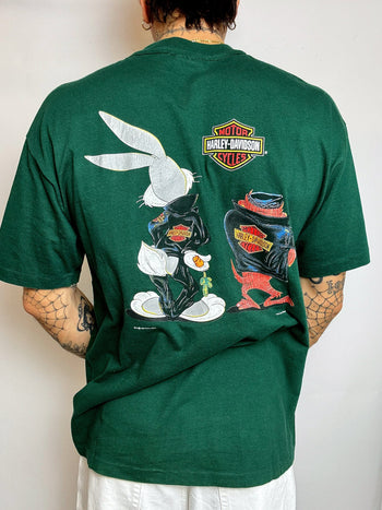 Tee shirt de collection vert HARLEY DAVIDSON x LOONEY TUNES XL