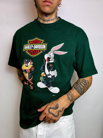 Tee shirt de collection vert HARLEY DAVIDSON x LOONEY TUNES XL