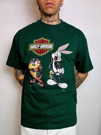 Tee shirt de collection vert HARLEY DAVIDSON x LOONEY TUNES XL