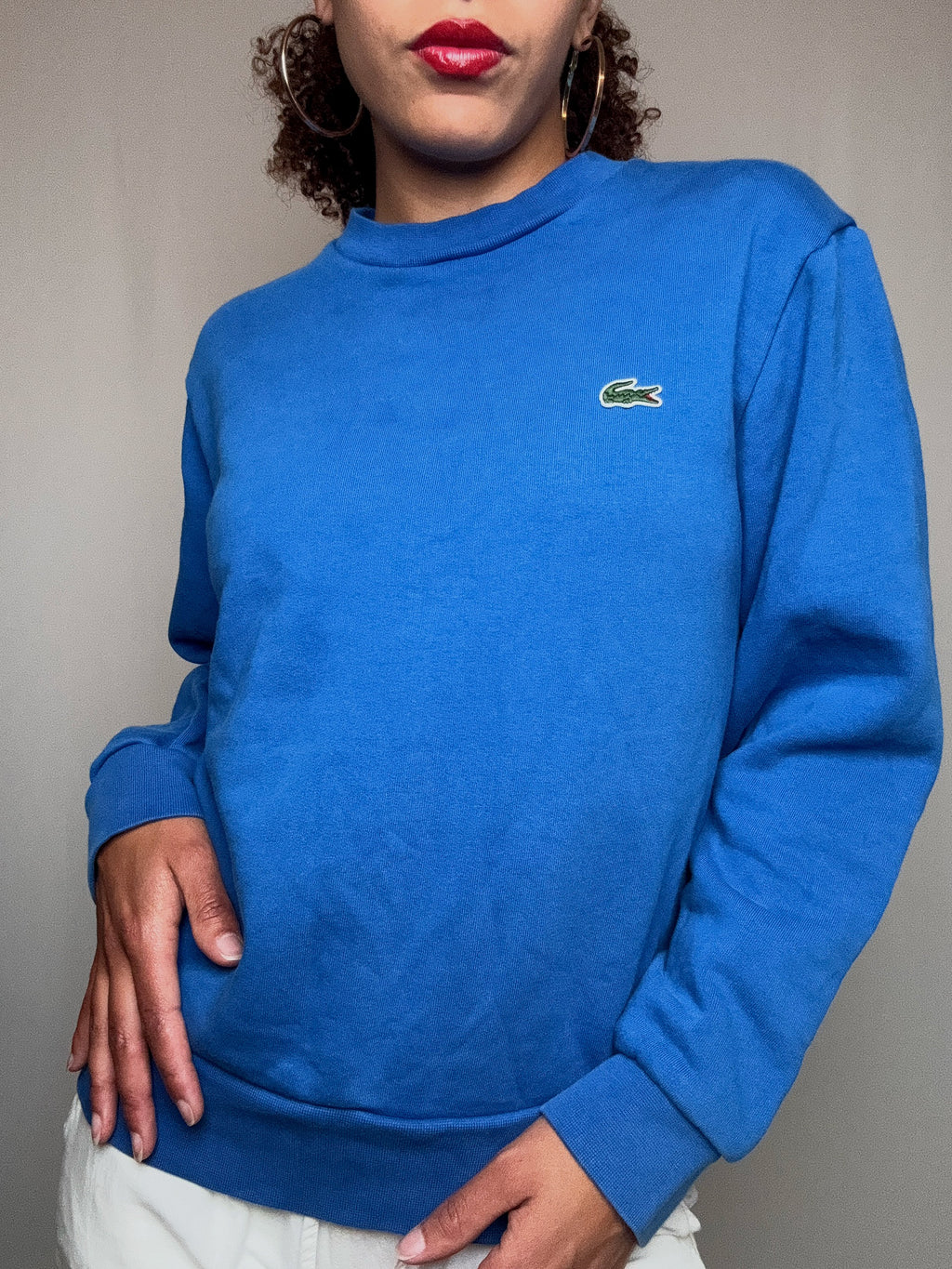 Sweat bleu roi Lacoste S vintage