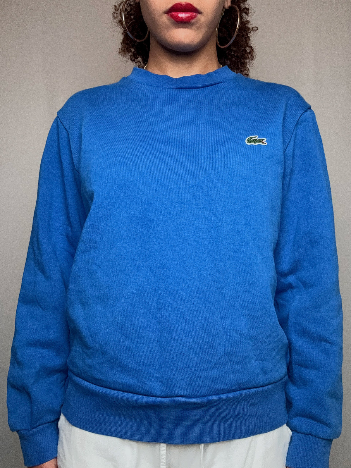 Sweat bleu roi Lacoste S vintage