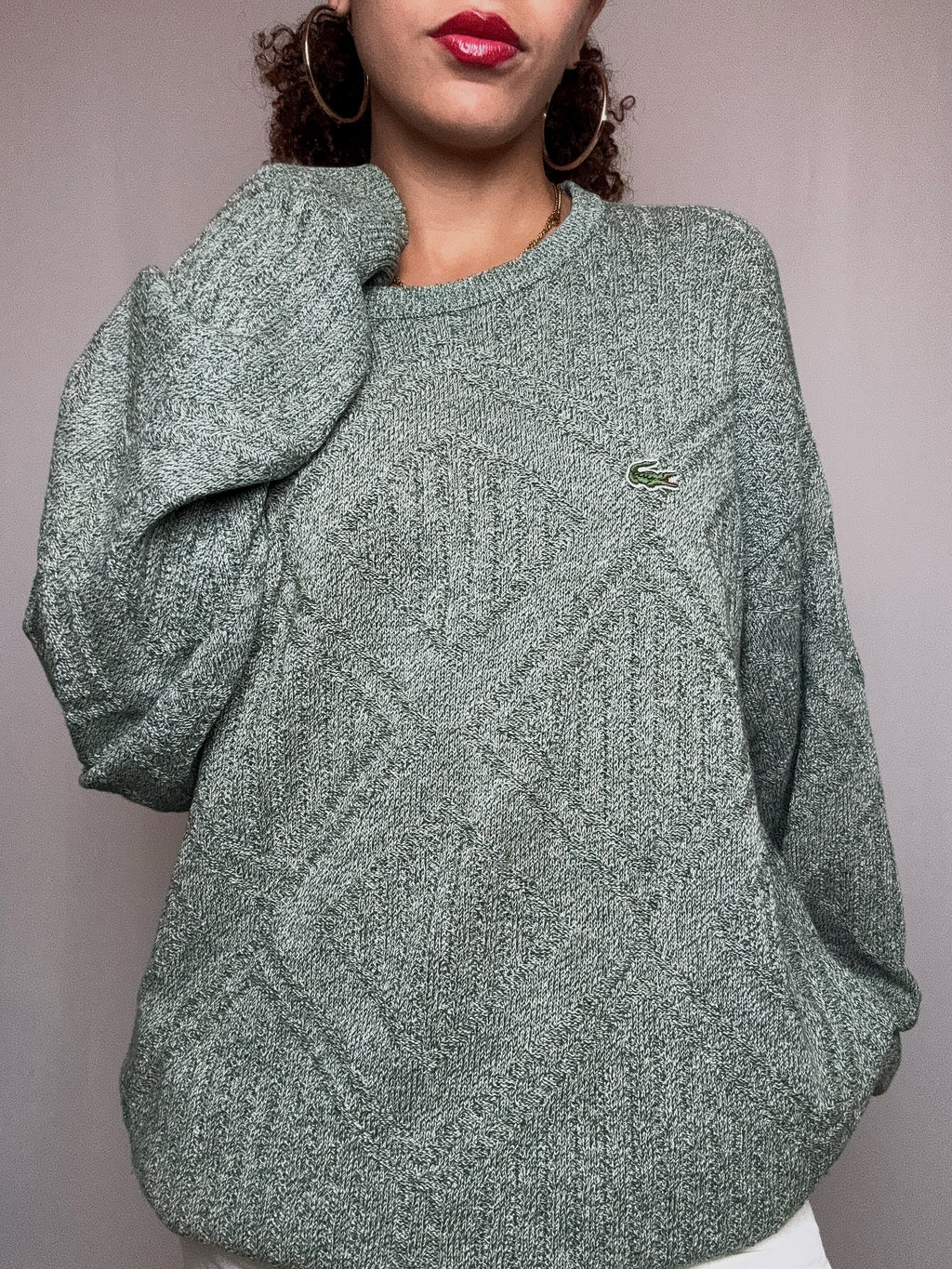Pull d'été vert Lacoste XL vintage