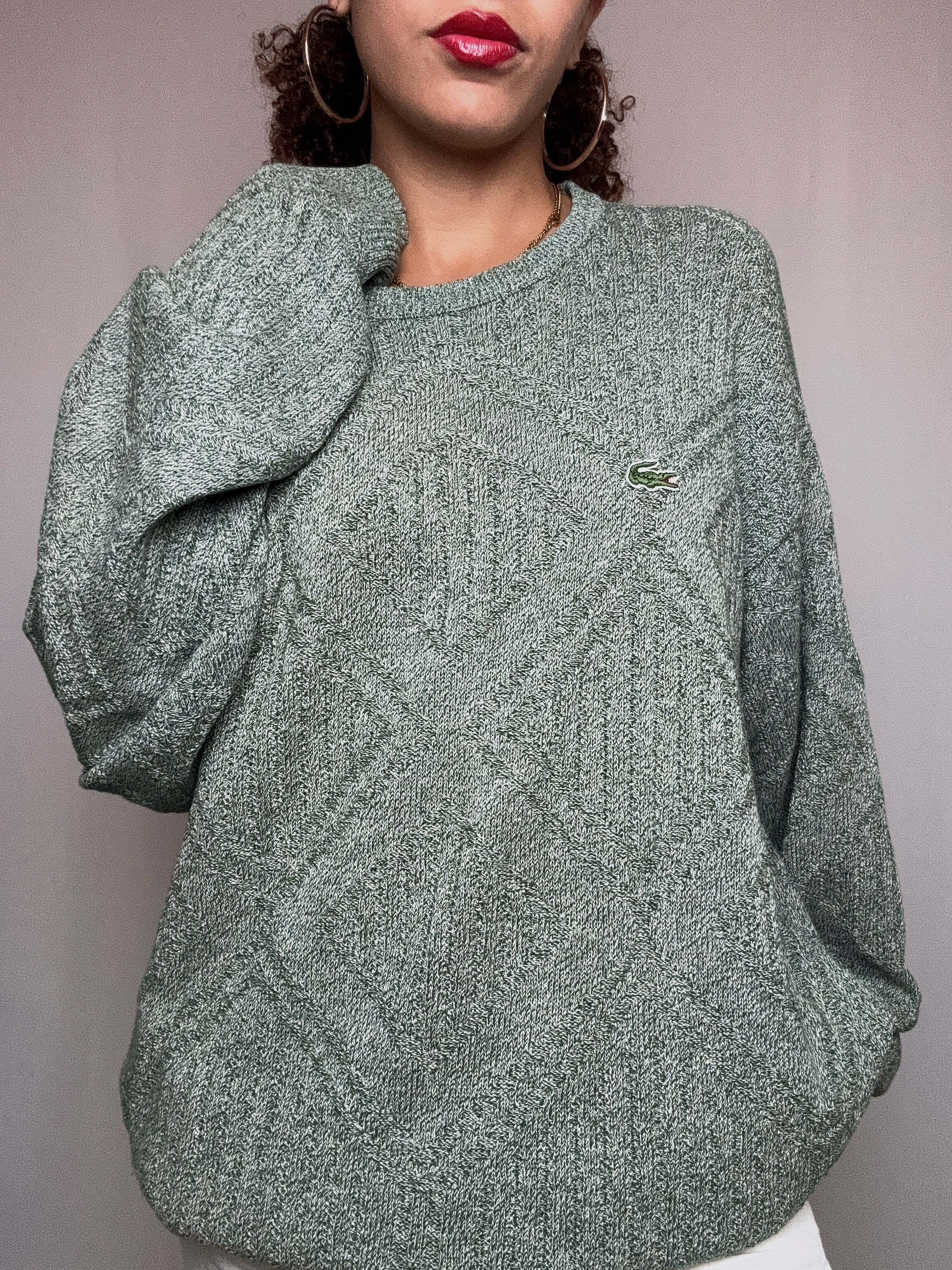Pull d'été vert Lacoste XL vintage