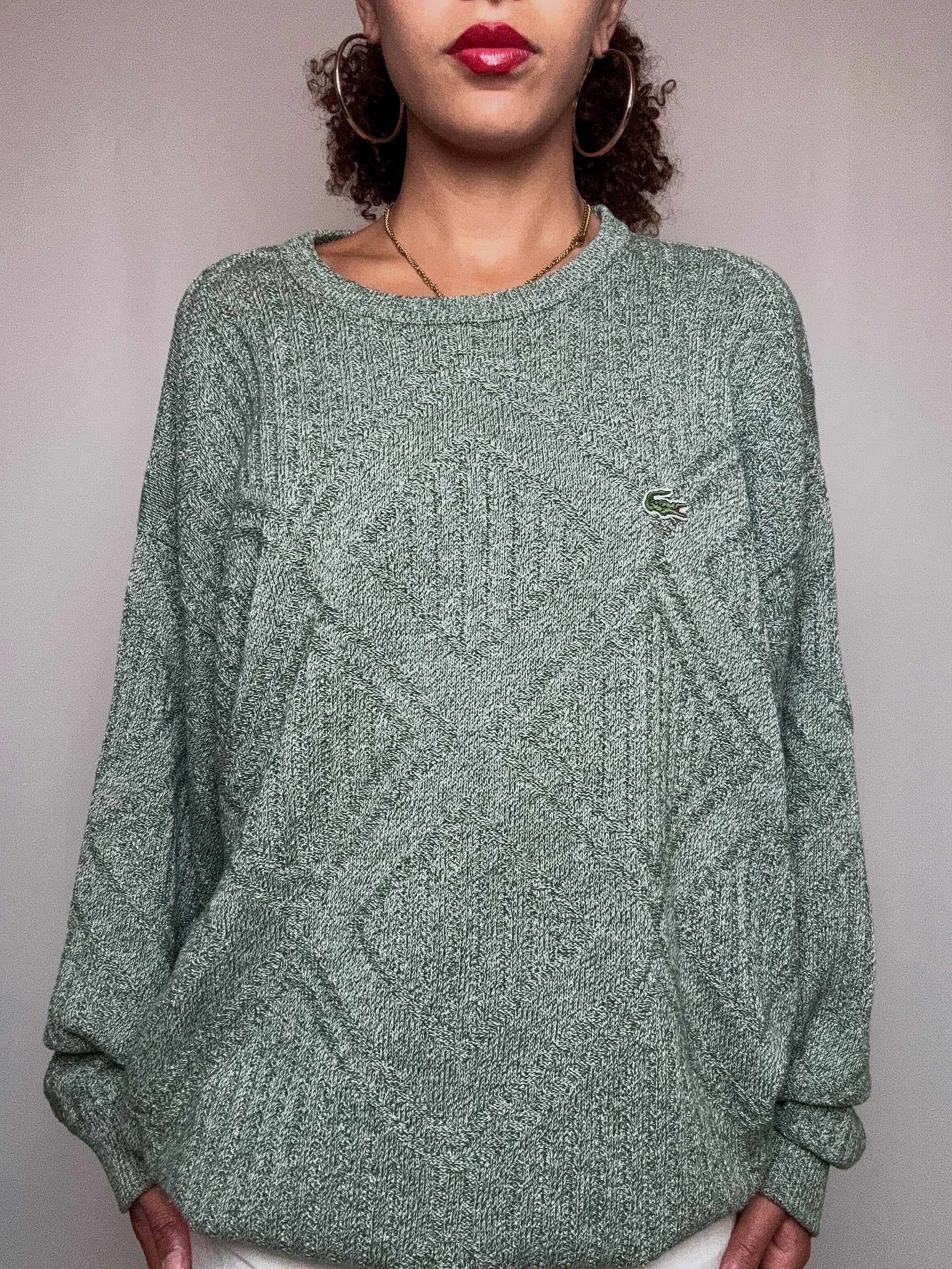 Pull d'été vert Lacoste XL vintage