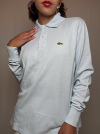 Polo manche longue bleu Lacoste S/M vintage