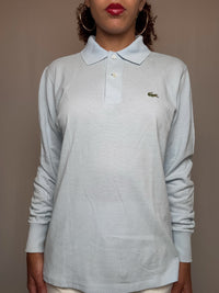 Polo manche longue bleu Lacoste S/M vintage