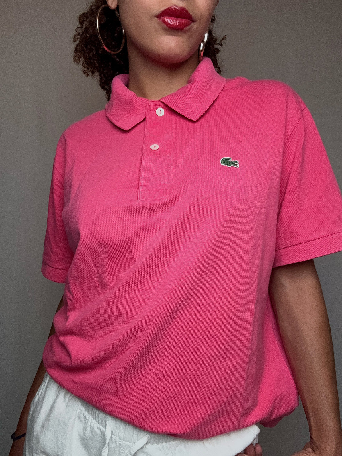 Polo rose Lacoste XL vintage