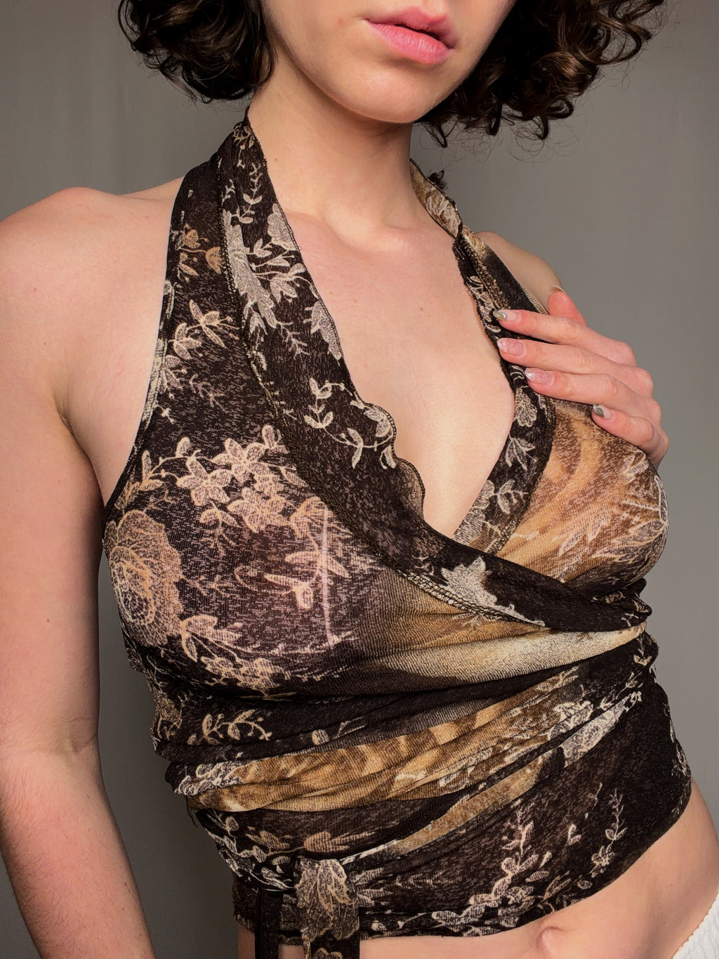 Vintage Mesh-Wickel-Top in Einheitsgröße