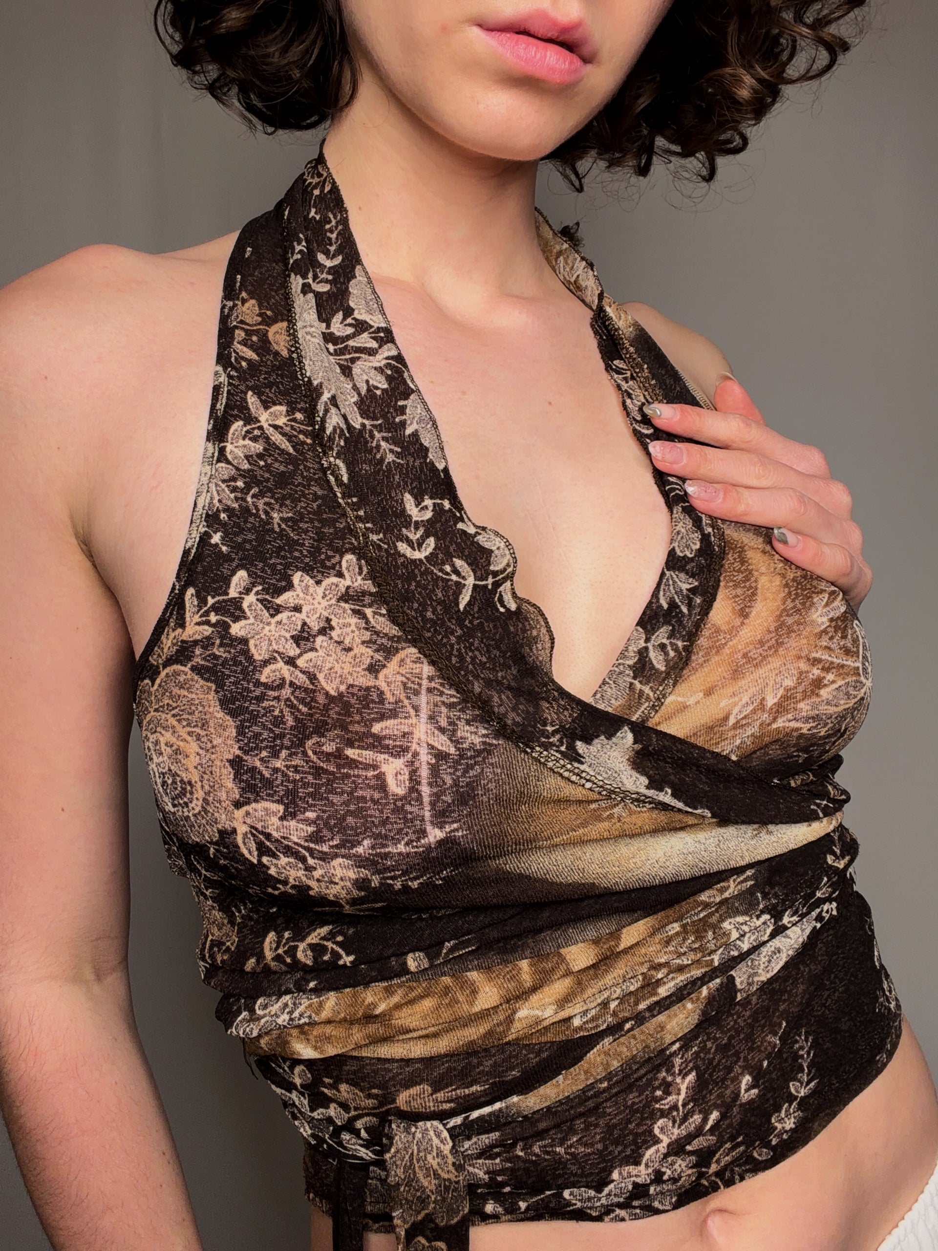Vintage Mesh-Wickel-Top in Einheitsgröße