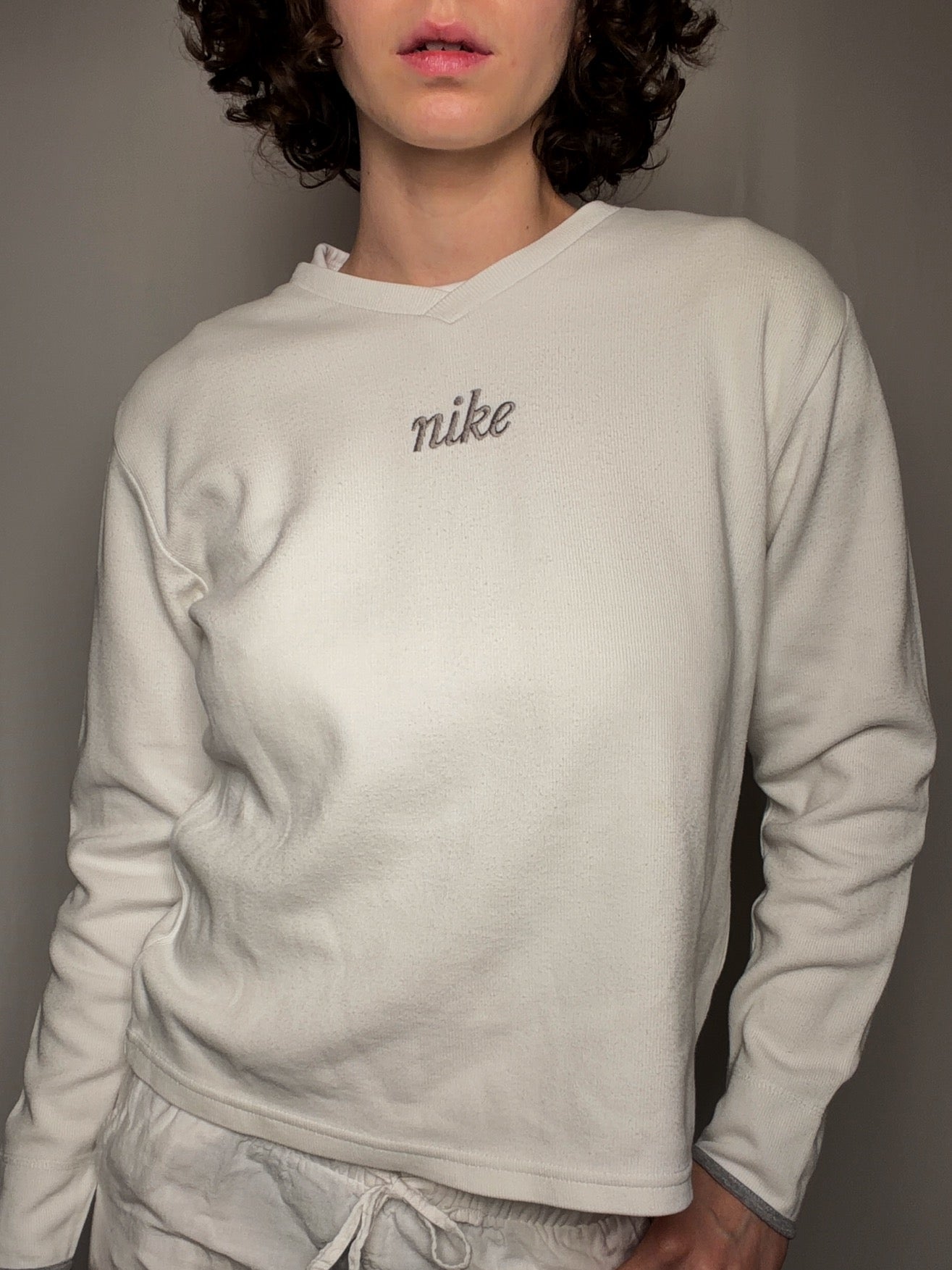 Pull côtelé brodé Nike M vintage