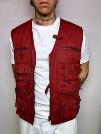 Gilet de pêche rouge XL vintage