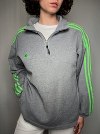 Pull col zippé gris adidas M vintage
