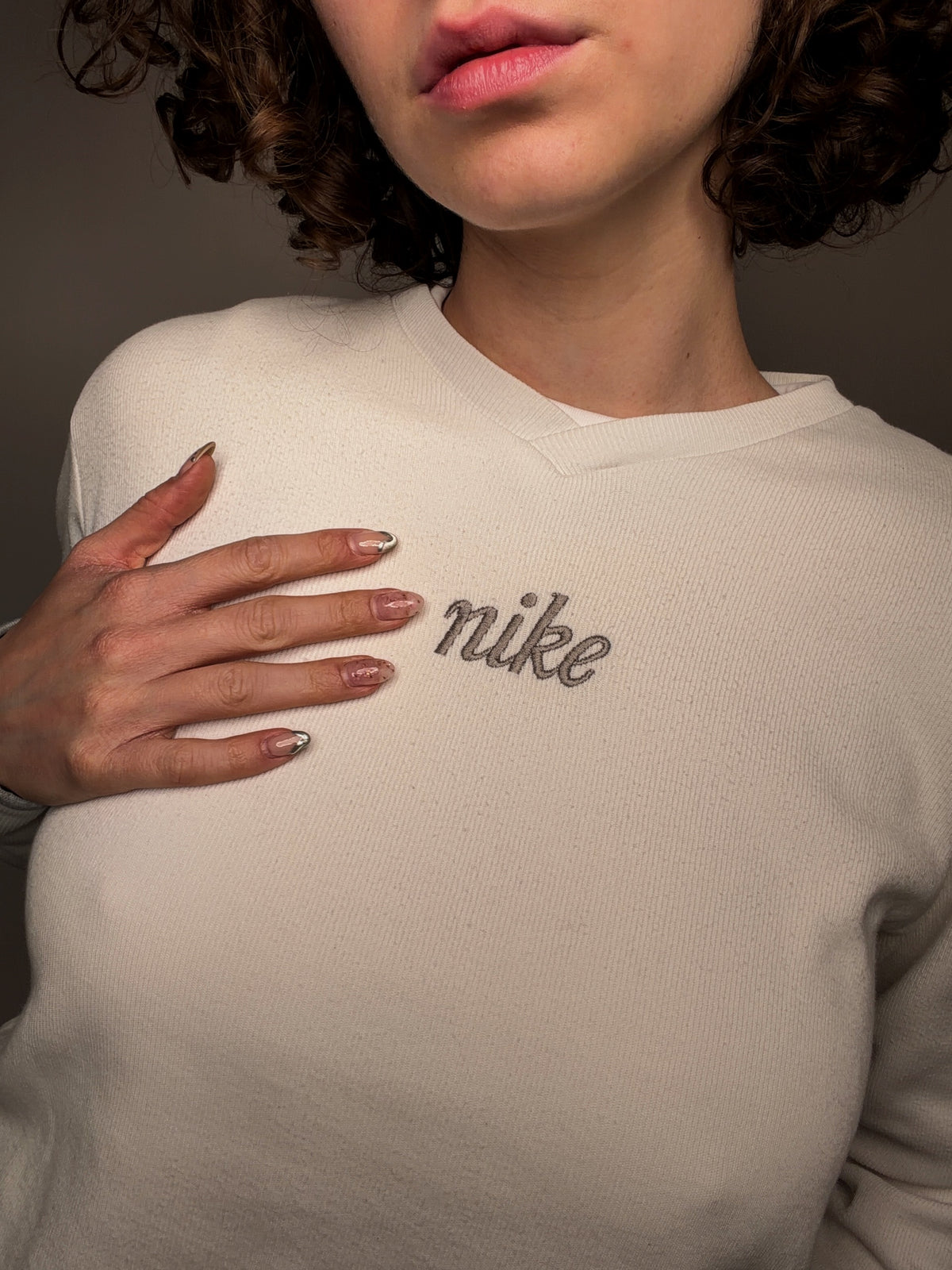 Pull côtelé brodé Nike M vintage