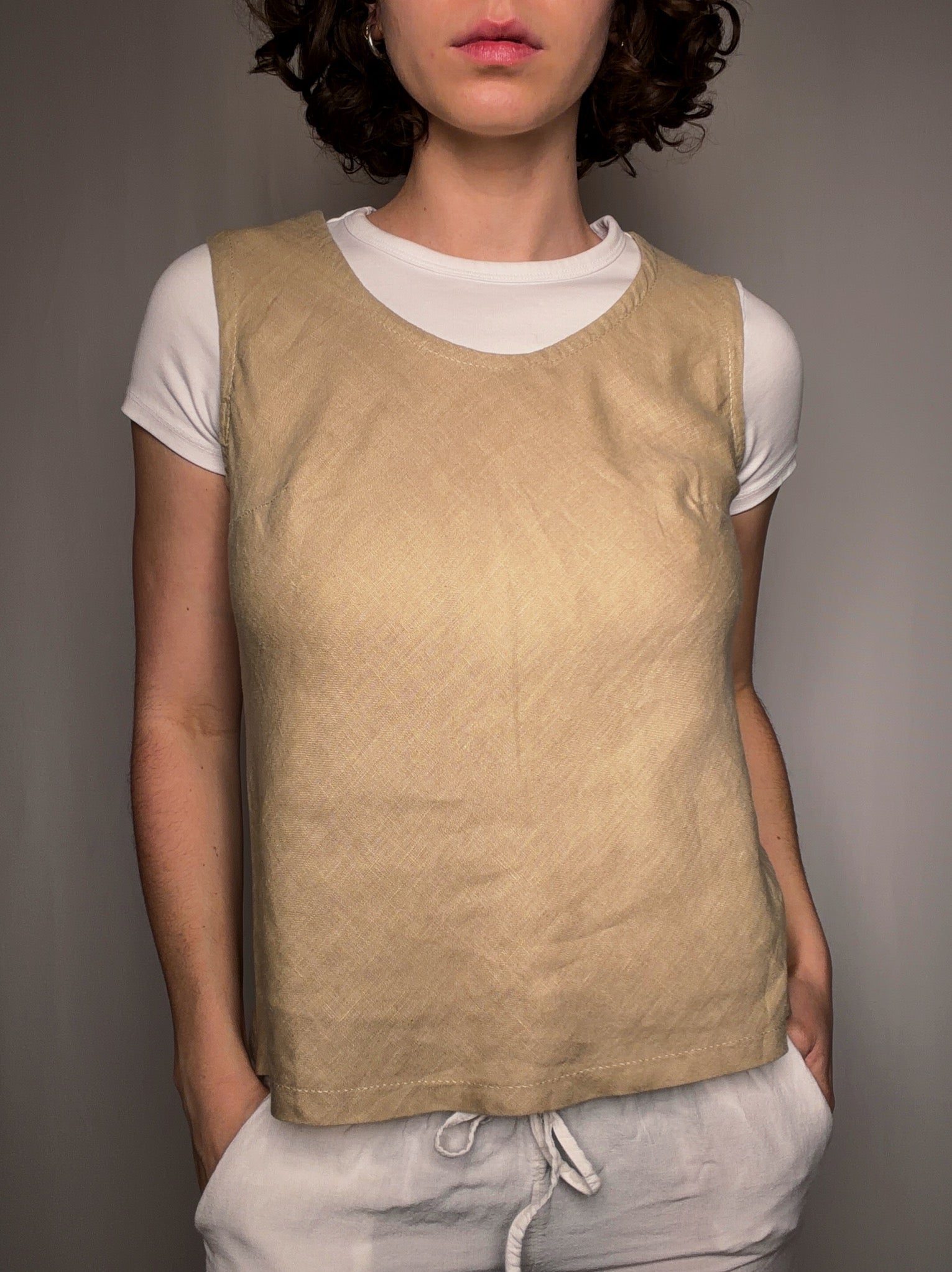 Ensemble 3p en lin beige M vintage