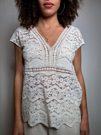 Weißes Vintage-Spitzentop L