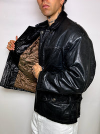 VERRA PELLE XL vintage straight black leather jacket