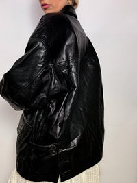 VERRA PELLE XL vintage straight black leather jacket