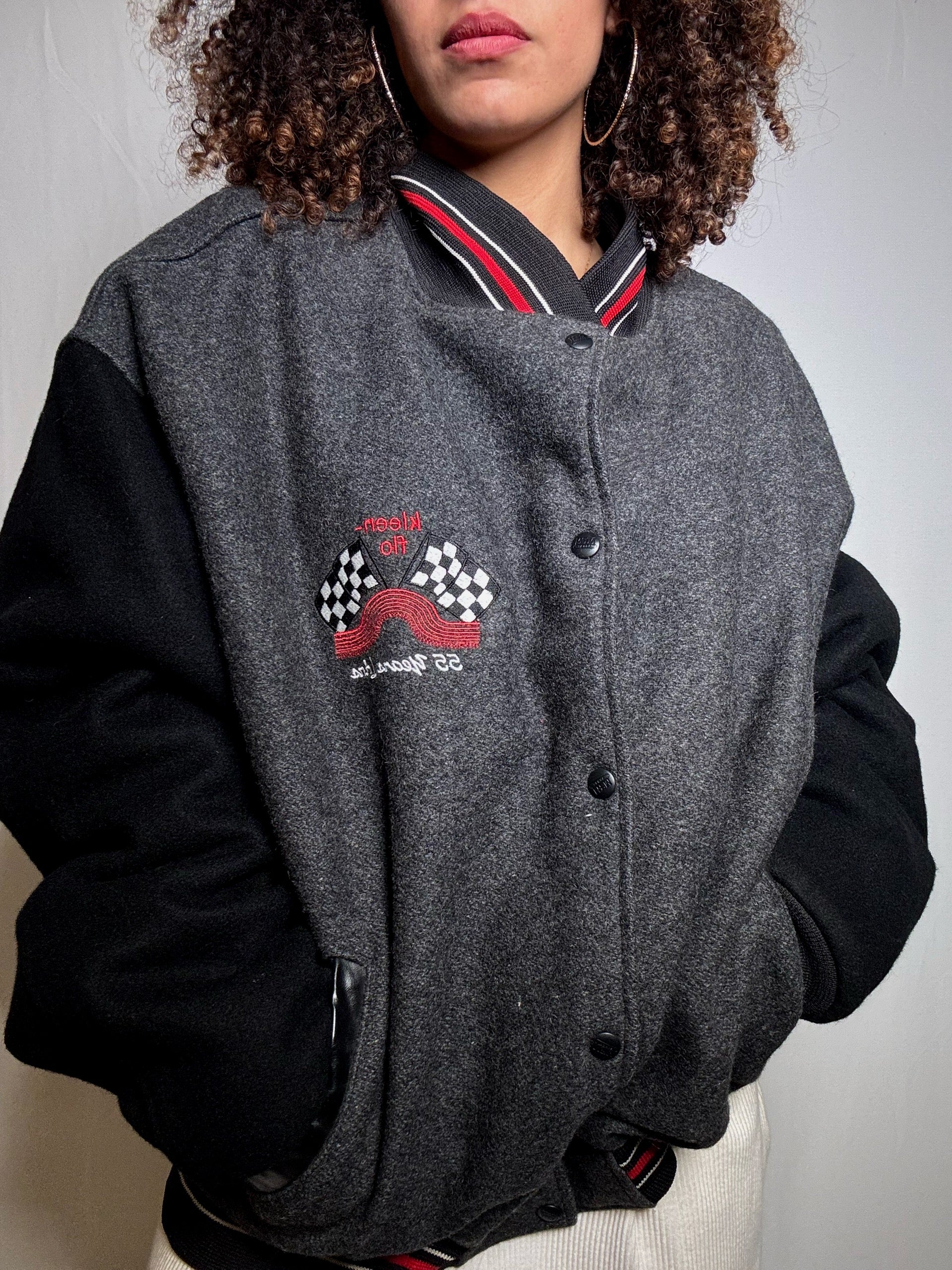 Bomber de racing brodé L/XL vintage