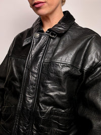 VERRA PELLE XL vintage straight black leather jacket