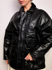 VERRA PELLE XL vintage straight black leather jacket