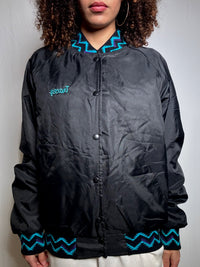 Vintage black graphic M bomber