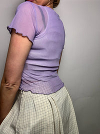 Top en mesh violet avec dragon LA SHADY M vintage