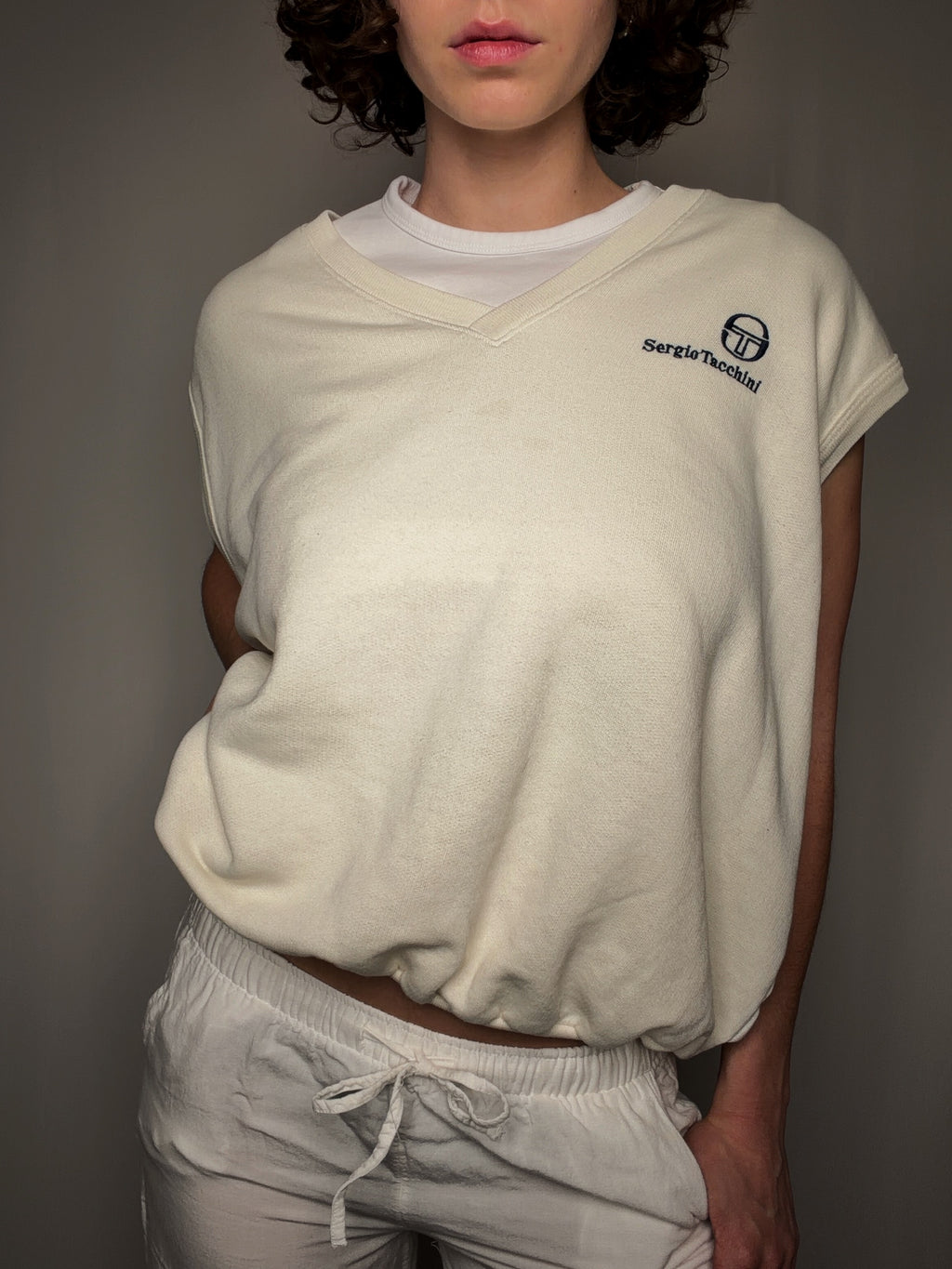 Vintage cream Sergio Tacchini XXL vest