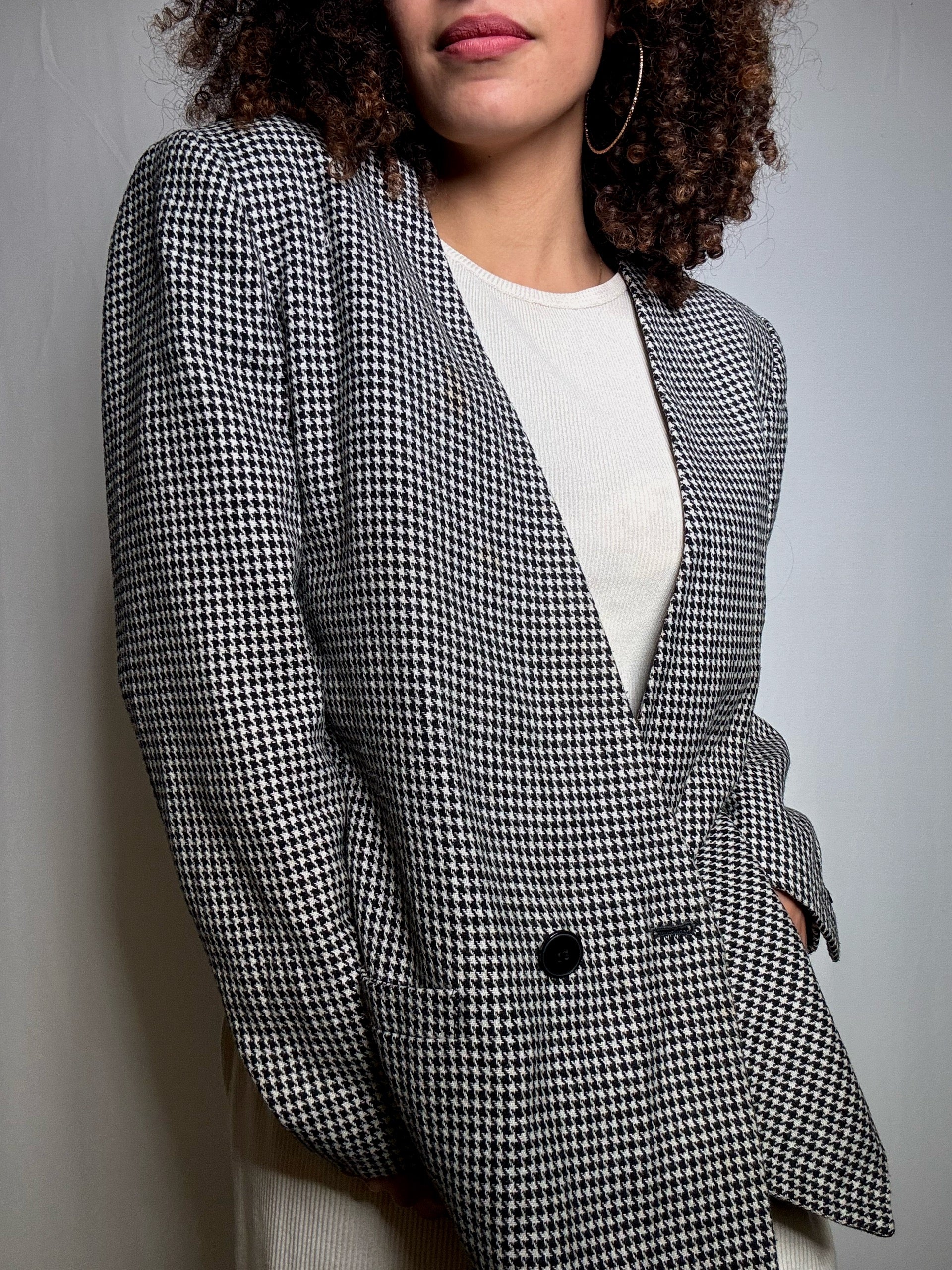 Blazer pied de poule M vintage