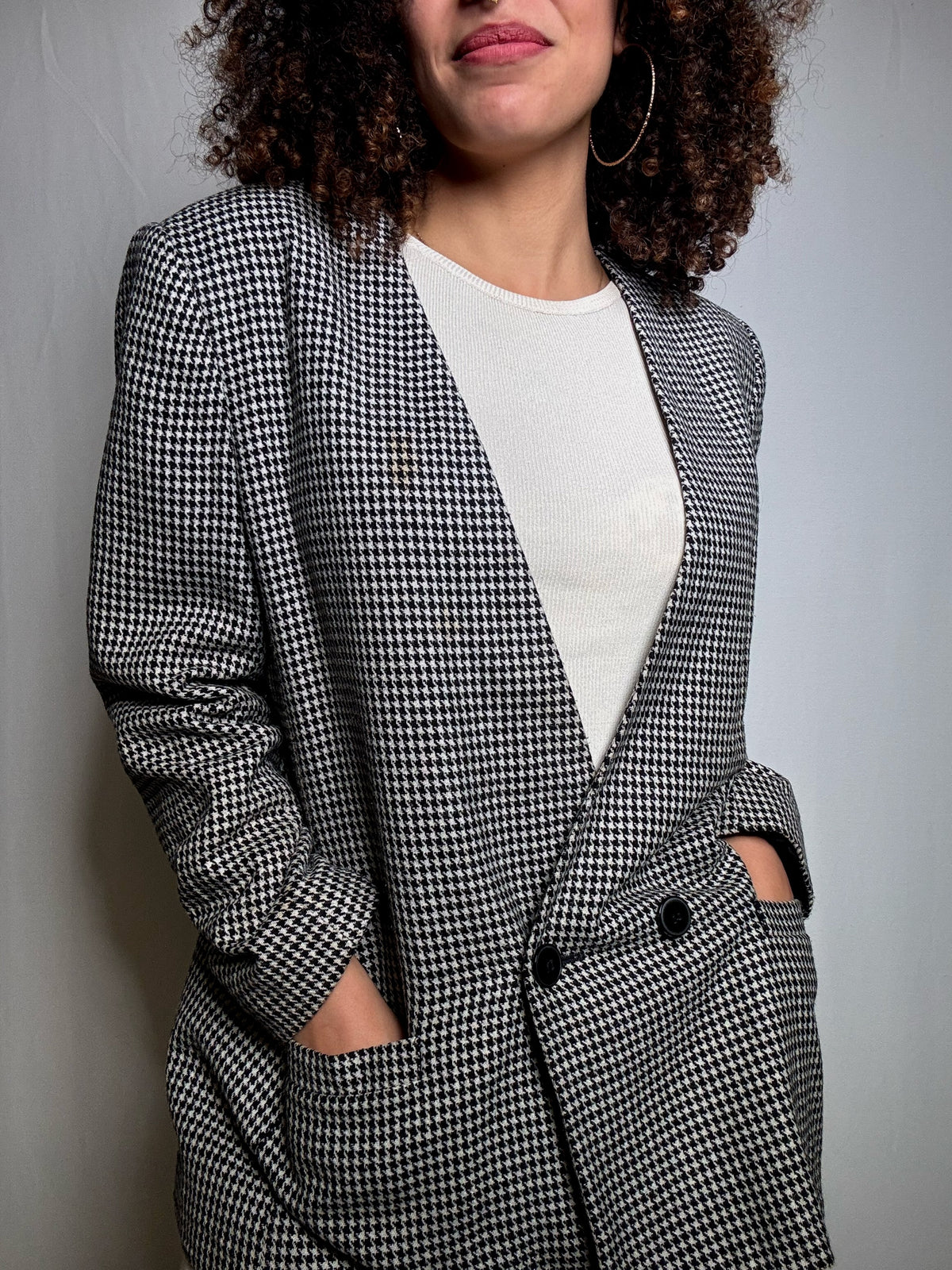 Blazer pied de poule M vintage
