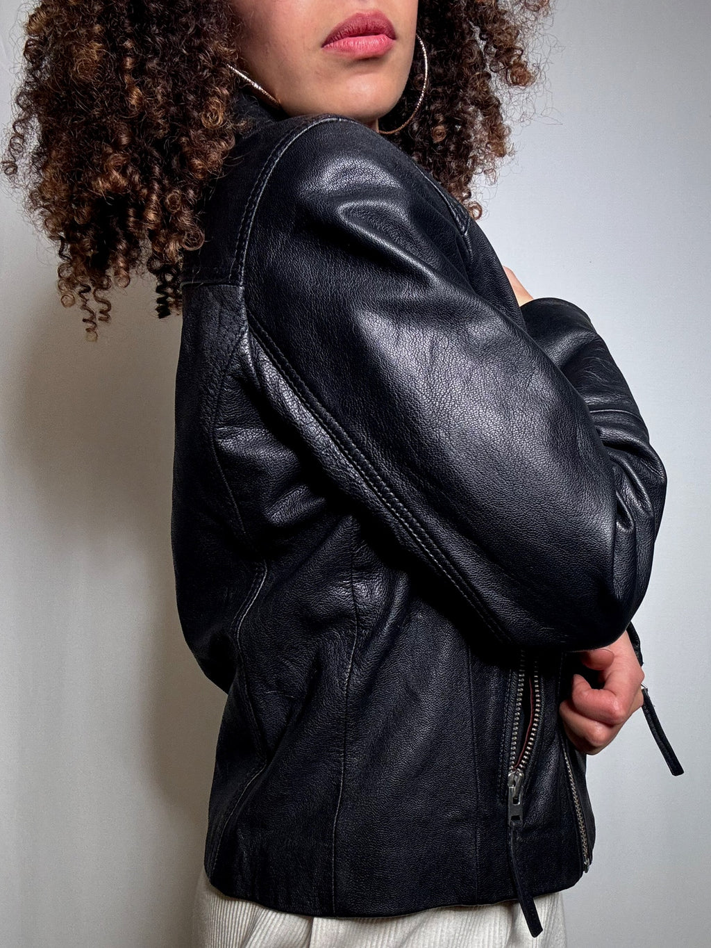 Perfecto en cuir noir S vintage